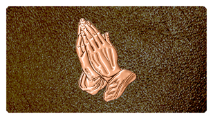 DSC700 516 CP SH BR Copper Praying Hands Shimmer Brown Background
